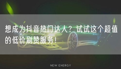 想成为抖音热门达人？试试这个超值的低价刷赞服务！