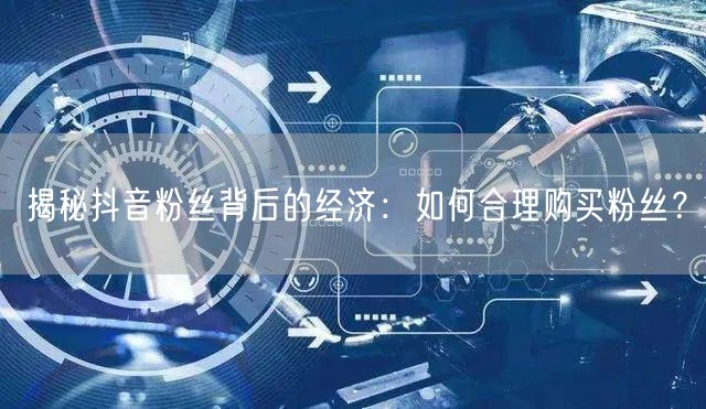 揭秘抖音粉丝背后的经济：如何合理购买粉丝？
